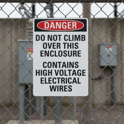 Danger Do Not Climb Over This Enclosure Contains