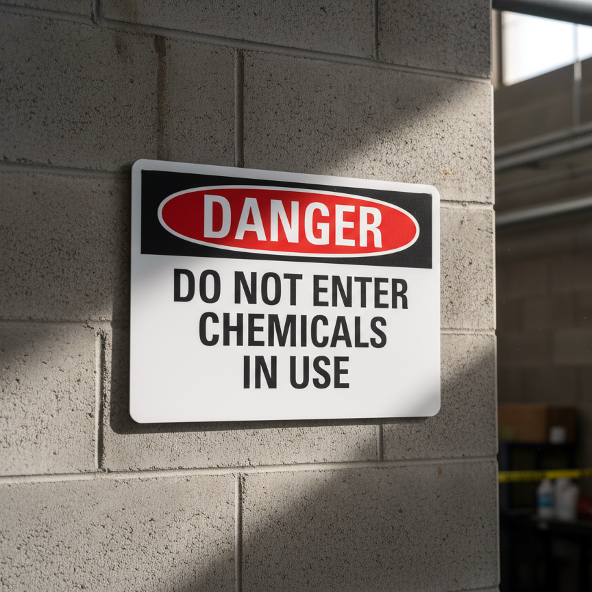 Danger Do Not Enter Chemicals In Use - Image 2