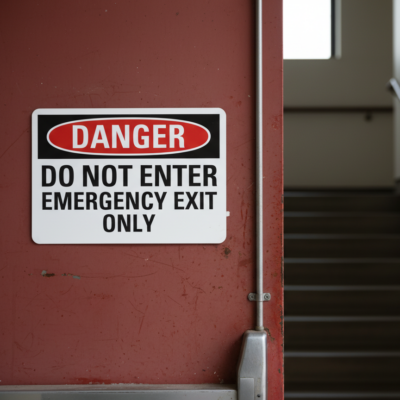 Danger Do Not Enter Emergency Exit Only