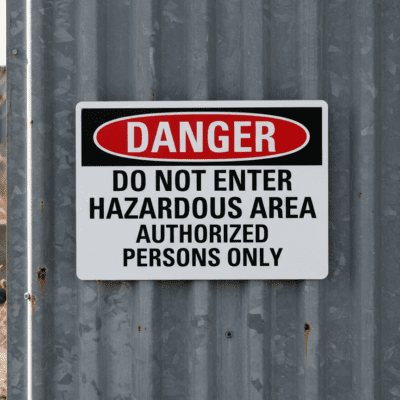 Danger Do Not Enter Hazardous Area Authorized