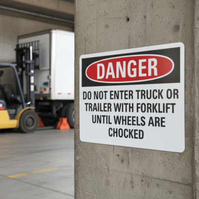 Danger Do Not Enter Truck Or Trailer With Forklift