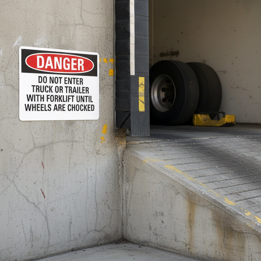 Danger Do Not Enter Truck Or Trailer With Forklift - Image 2