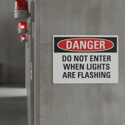 Danger Do Not Enter When Lights Are Flashing