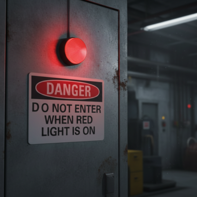 Danger Do Not Enter When Red Light Is On