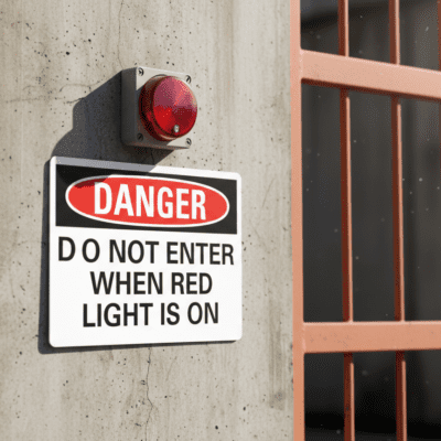 Danger Do Not Enter When Red Light Is On