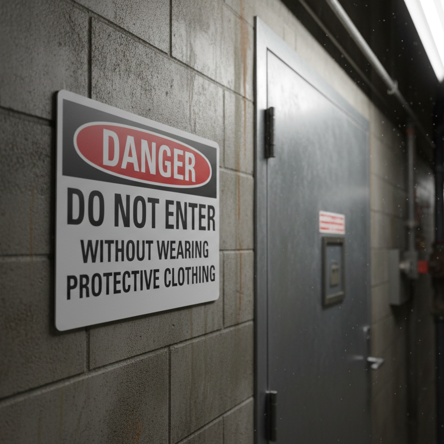 Danger Do Not Enter Without Wearing Protective Clothing