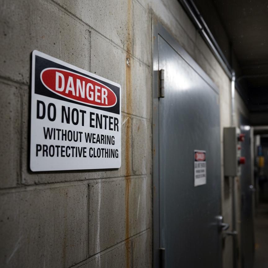 Danger Do Not Enter Without Wearing Protective Clothing - Image 2