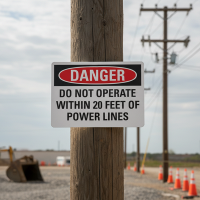 Danger Do Not Operate Within 20 Feet Of Power Lines