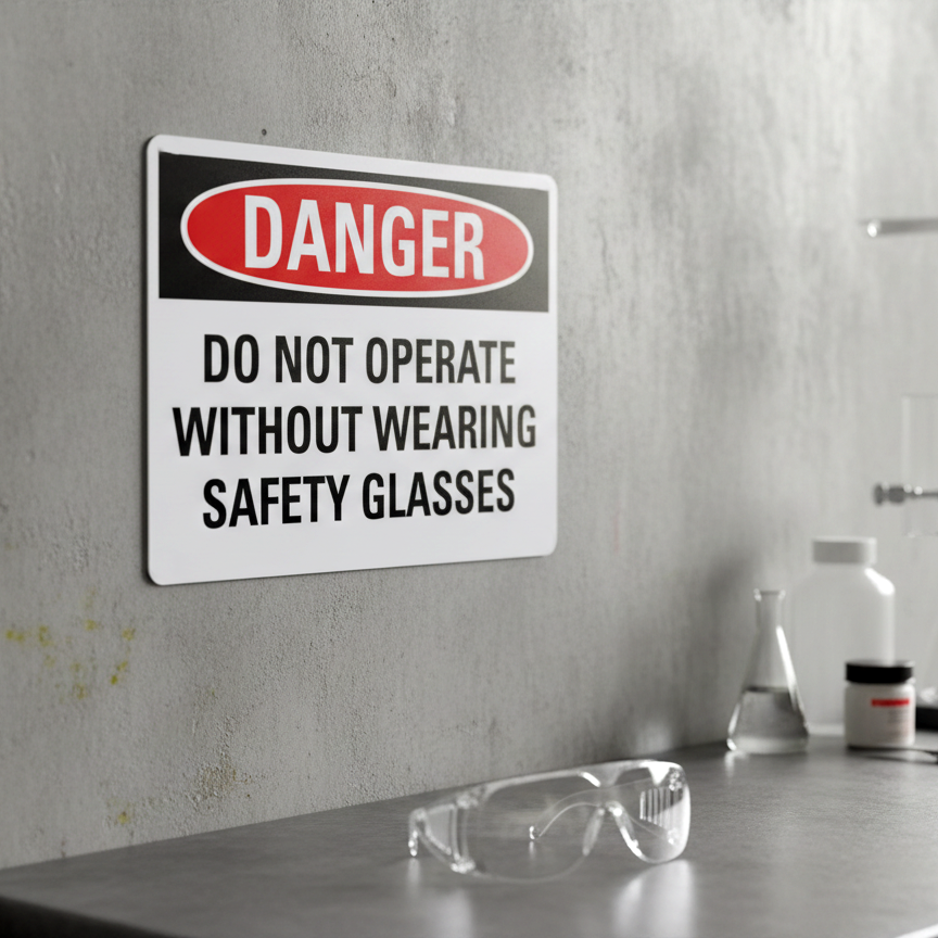 Danger Do Not Operate Without Wearing Safety Glasses - Image 2