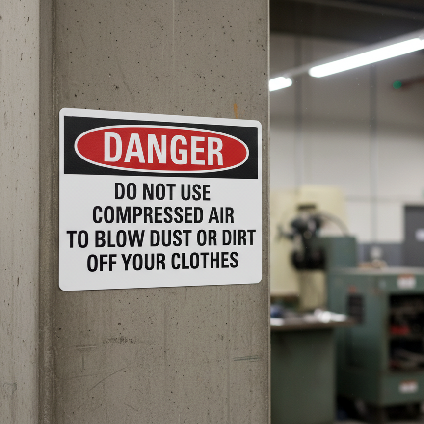 Danger Do Not Use Compressed Air To Blow Dust - Image 2