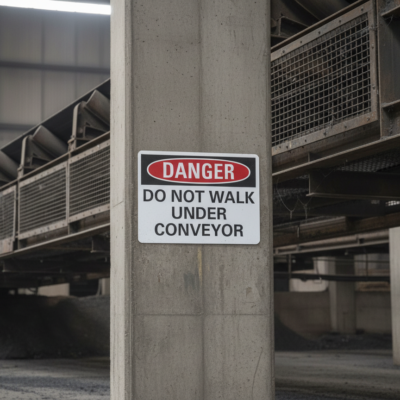 Danger Do Not Walk Under Conveyor