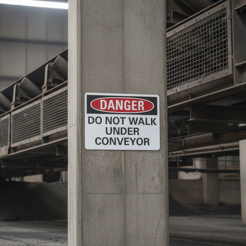 Danger Do Not Walk Under Conveyor
