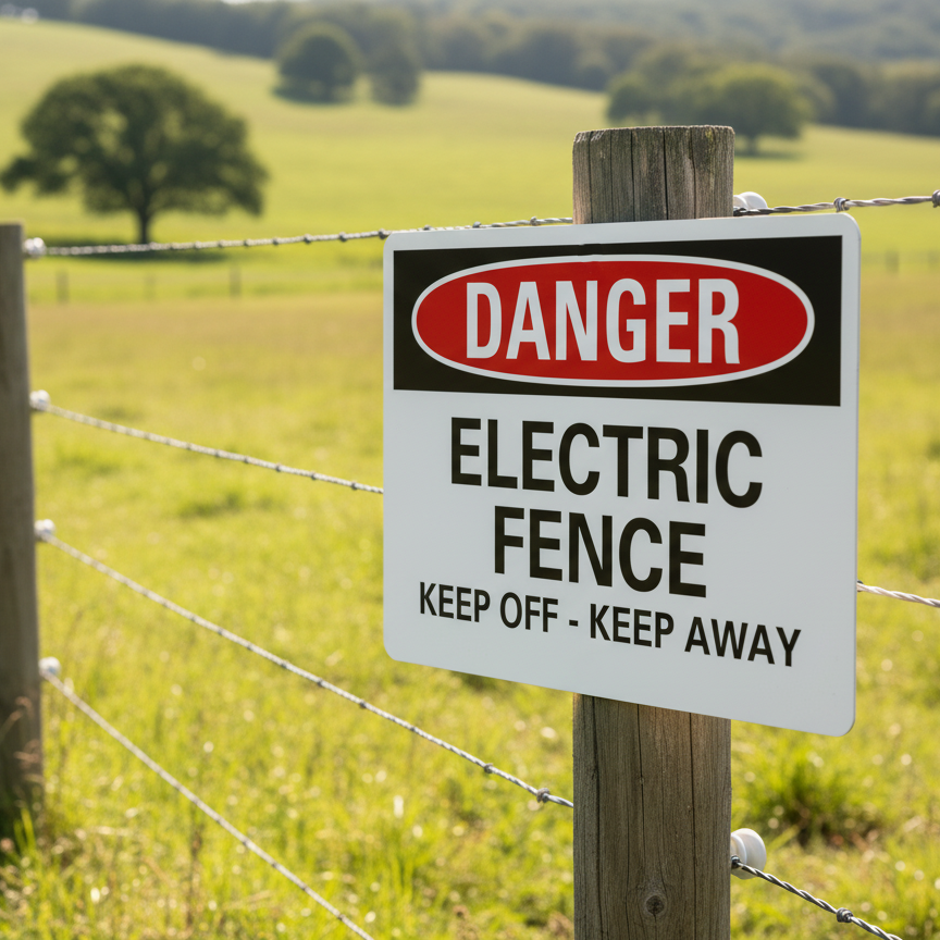 Danger Electric Fence Keep Off - Keep Away