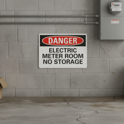 Danger Electric Meter Room No Storage
