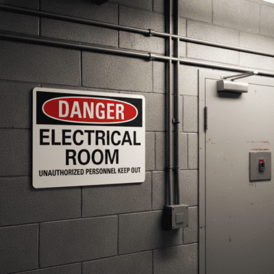 Danger Electrical Room Unauthorized Personnel