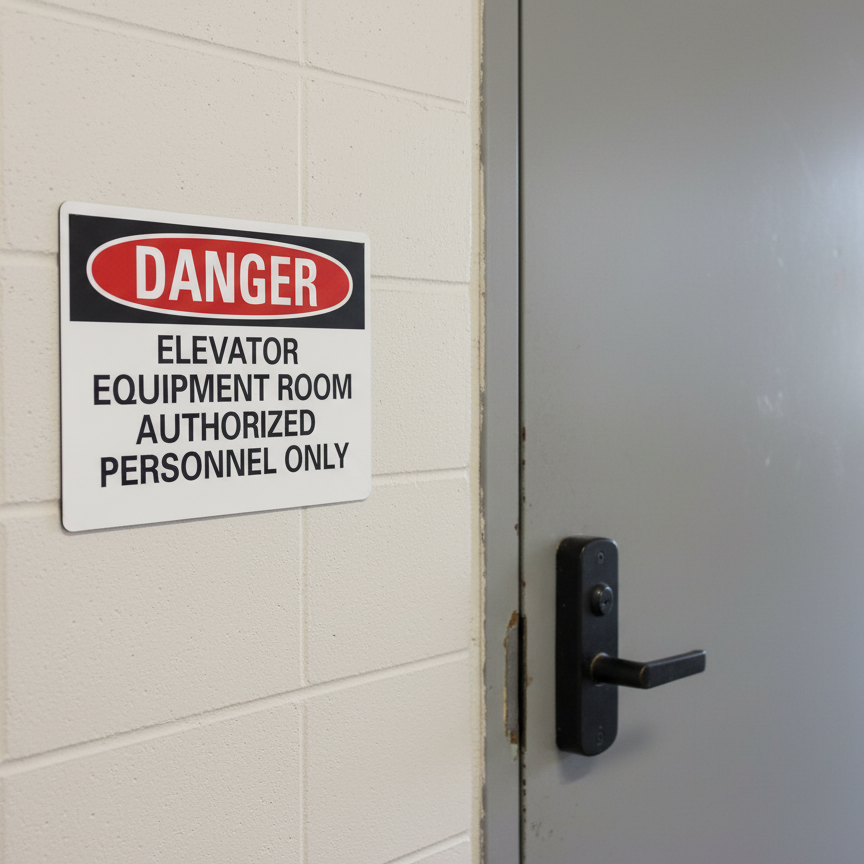 Danger Elevator Equipment Room Authorized Personnel