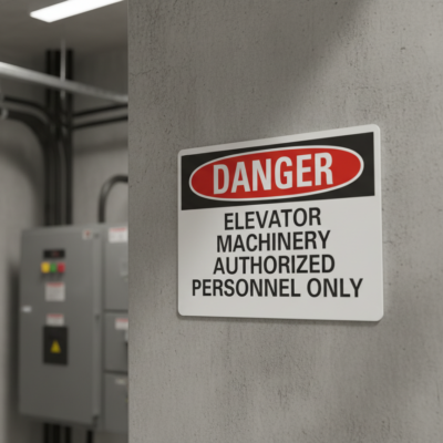 Danger Elevator Machinery Authorized Personnel Only
