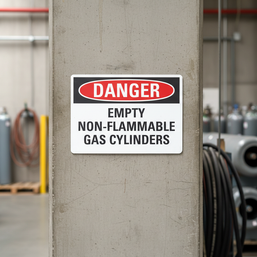 Danger Empty Non-Flammable Gas Cylinders - Image 2