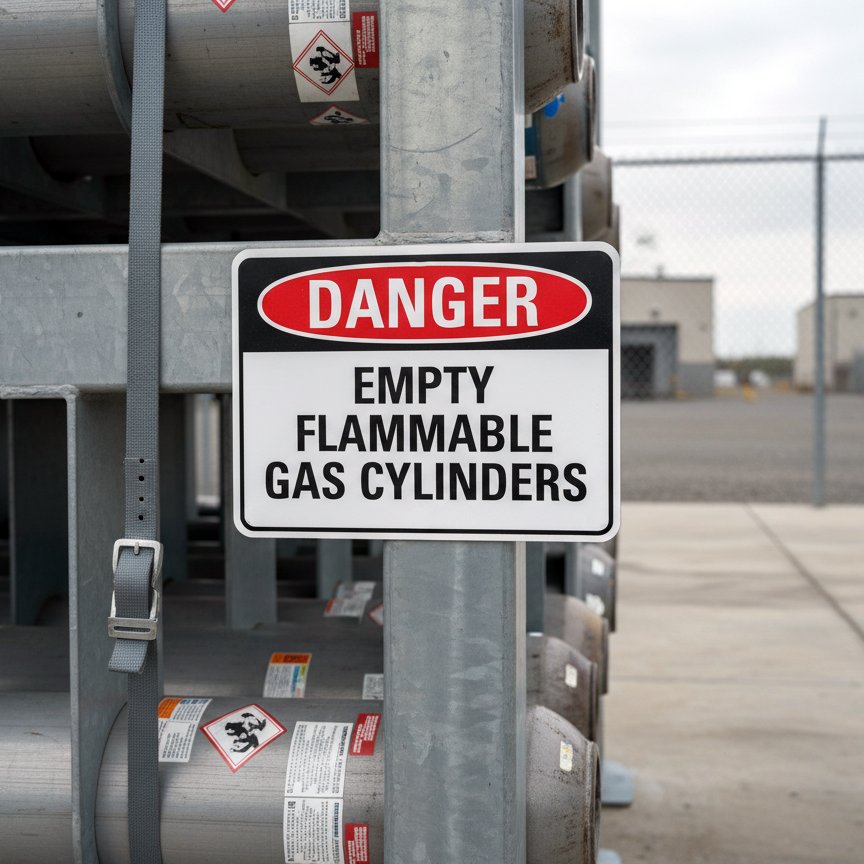 Danger Empty Flammable Gas Cylinders - Image 2