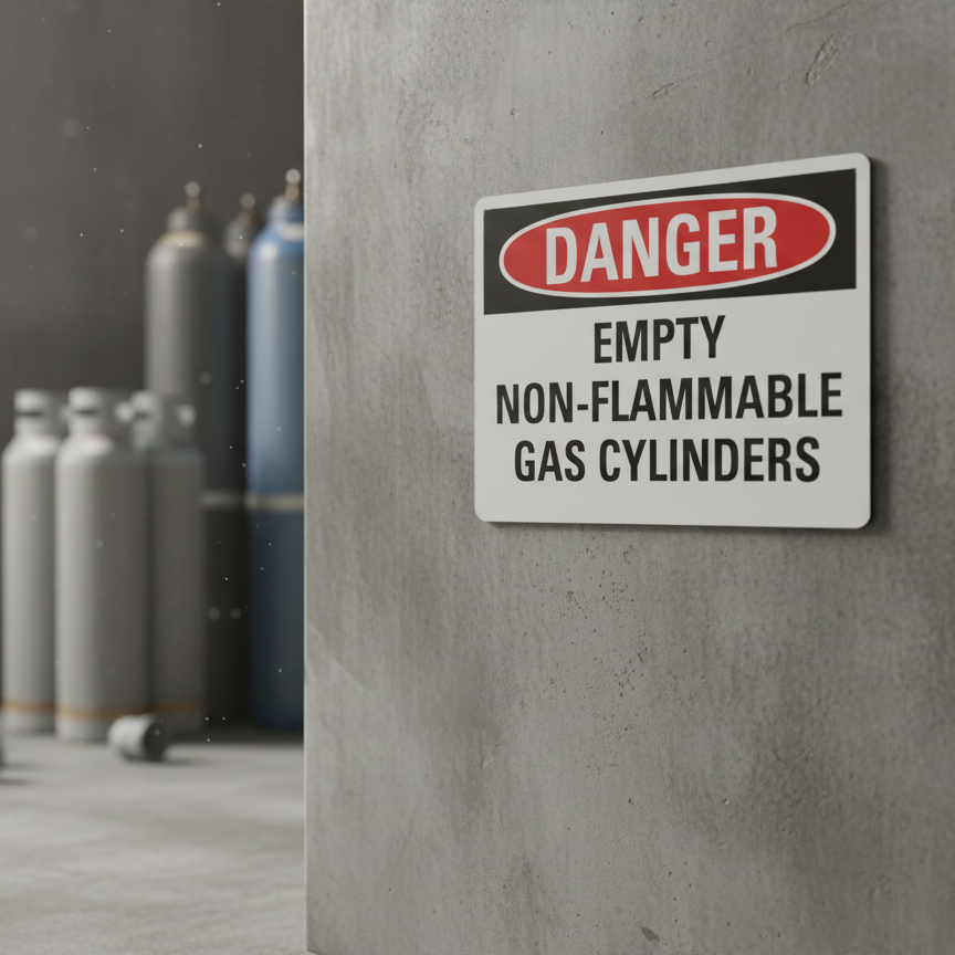 Danger Empty Non-Flammable Gas Cylinders