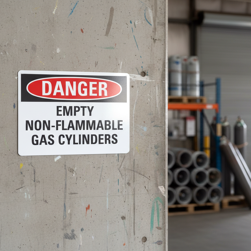 Danger Empty Non-Flammable Gas Cylinders - Image 2