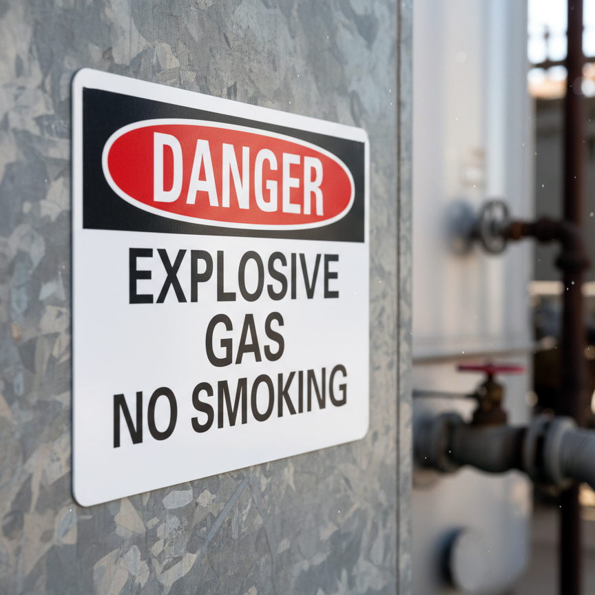 Danger Explosive Gas No Smoking - Image 2