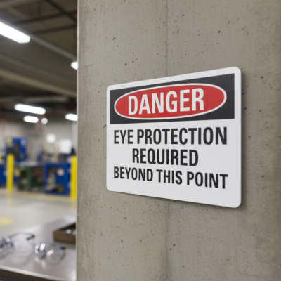 Danger Eye Protection Required Beyond This Point