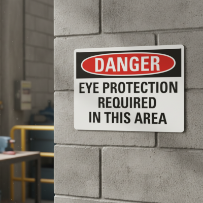 Danger Eye Protection Required In This Area
