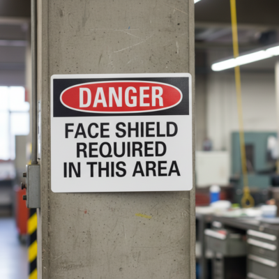 Danger Face Shield Required In This Area