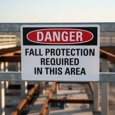 Danger Fall Protection Required In This Area