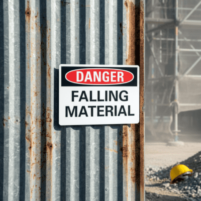 Danger Falling Material