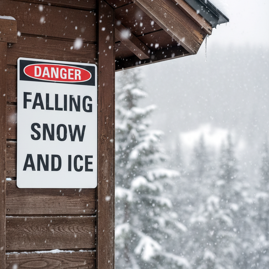 Danger Falling Snow And Ice - Image 2