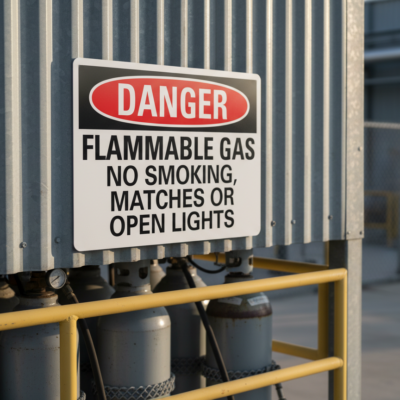 Danger Flammable Gas No Smokin Matches Or Open