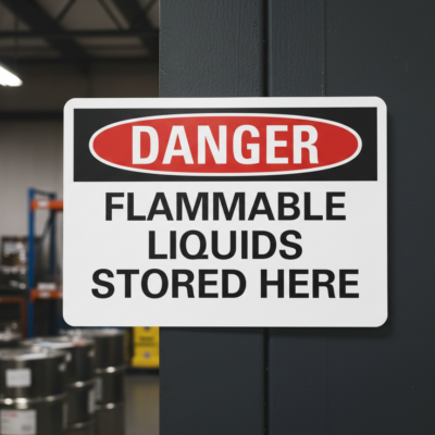 Danger Flammable Liquids Stored Here