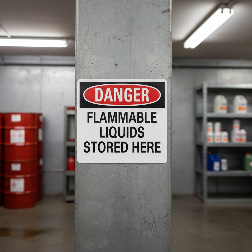 Danger Flammable Liquids Stored Here - Image 2