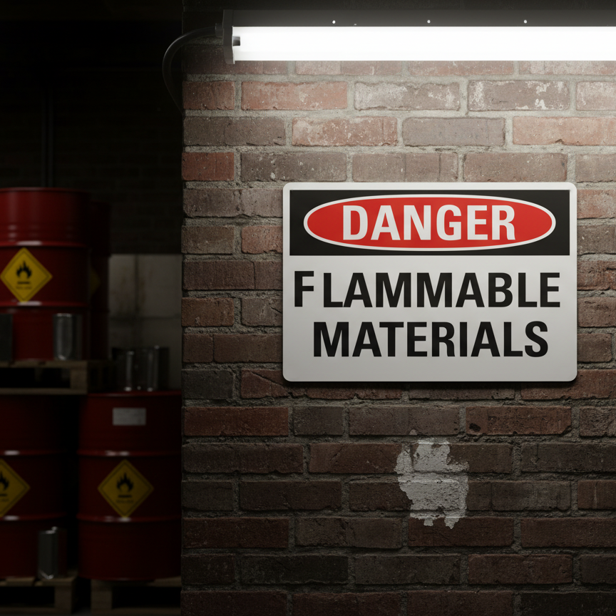 Danger Flammable Materials
