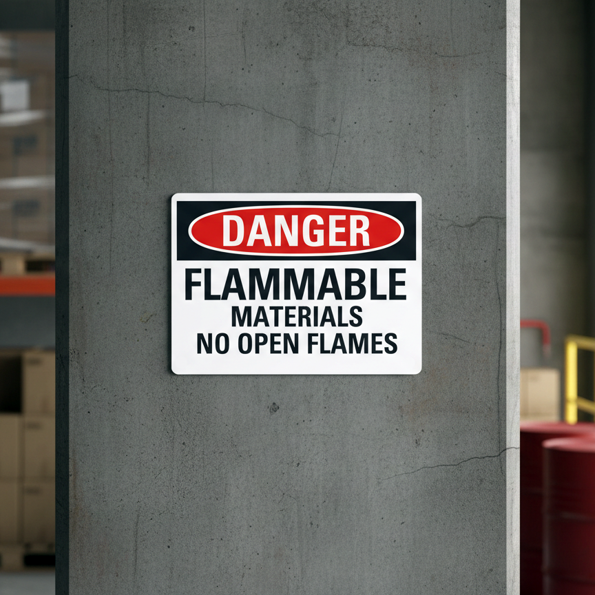 Danger Flammable Materials No Open Flames - Image 2