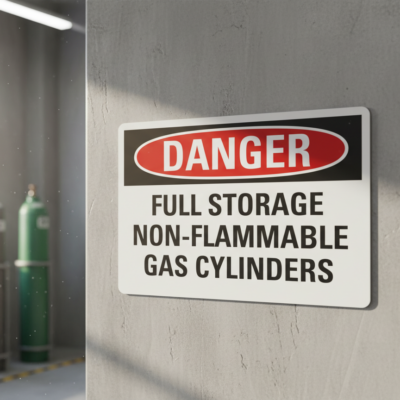 Danger Full Storage Non-Flammable Gas Cylinders