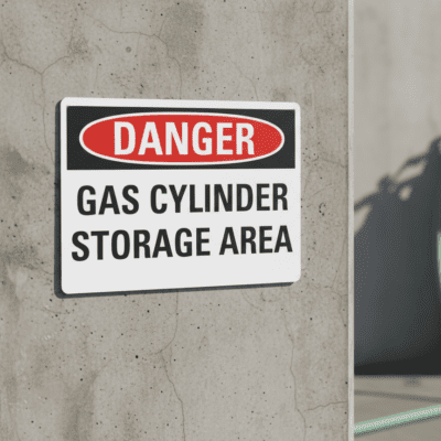 Danger Gas Cylinder Storage Area