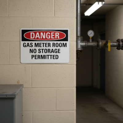 Danger Gas Meter Room No Storage Permitted