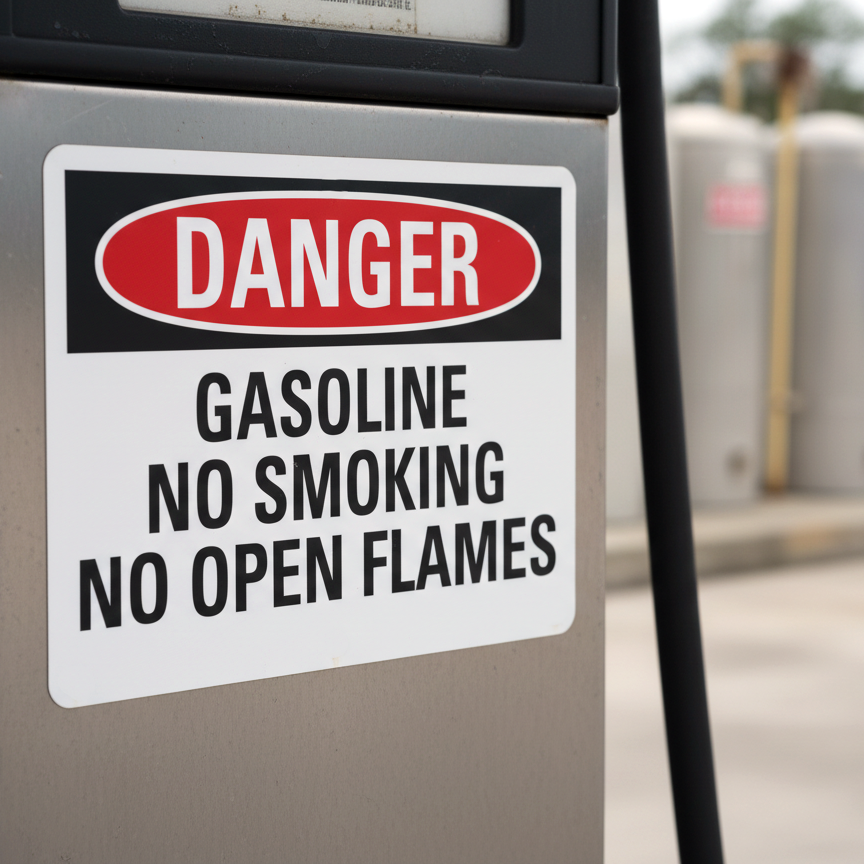 Danger Gasoline No Smoking No Open Flames - Image 2