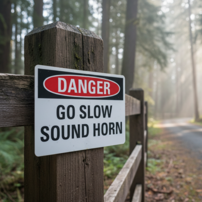 Danger Go Slow Sound Horn