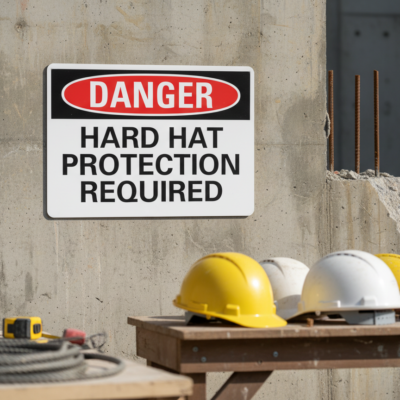 Danger Hard Hat Protection Required