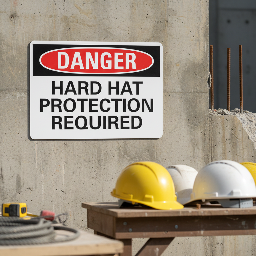 Danger Hard Hat Protection Required