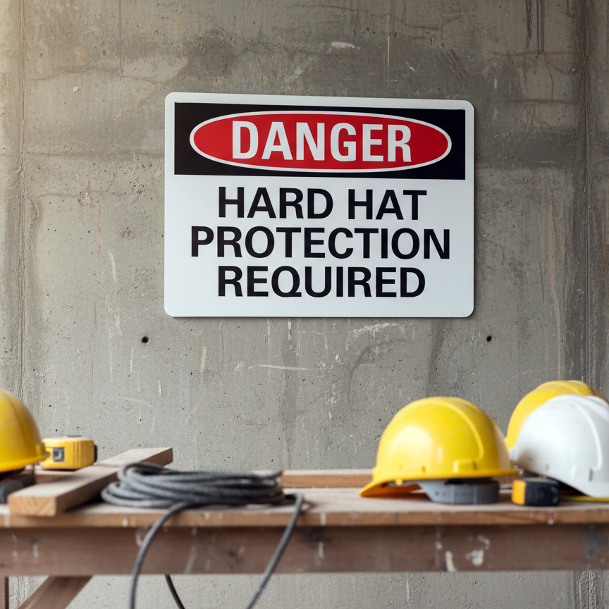 Danger Hard Hat Protection Required - Image 2