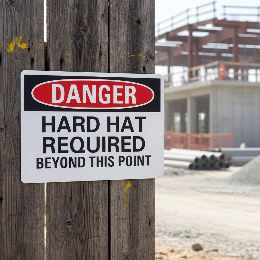 Danger Hard Hat Required Beyond This Point - Image 2