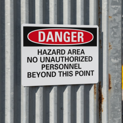 Danger Hazard Area No Unauthorized Personnel Beyond