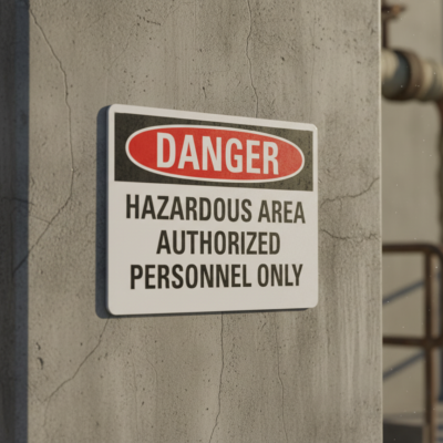 Danger Hazardous Area Authorized Personnel Only