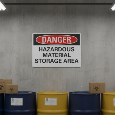 Danger Hazardous Material Storage Area