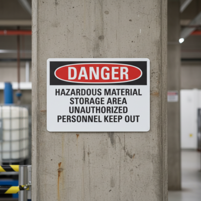 Danger Hazardous Material Storage Area Unauthorized